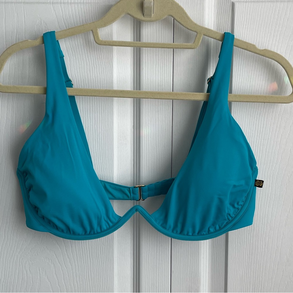 La Vie En Rose Teal Bikini Top
